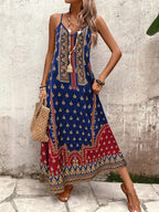 Vestido Longo Estampa de Onça Costa Serena com Alças Finas — fotografia 184 | Mar & Pérola