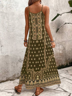 Vestido Longo Estampa de Onça Costa Serena com Alças Finas — fotografia 197 | Mar & Pérola