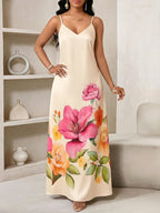 Vestido Longo Floral Decote V Flor de Maré com Aplicação de Rosa 3D — fotografia 54 | Mar & Pérola