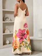 Vestido Longo Floral Decote V Flor de Maré com Aplicação de Rosa 3D — fotografia 55 | Mar & Pérola
