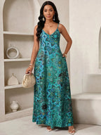Vestido Longo Floral Decote V Flor de Maré com Aplicação de Rosa 3D — fotografia 84 | Mar & Pérola