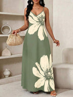 Vestido Longo Floral Decote V Flor de Maré com Aplicação de Rosa 3D — fotografia 92 | Mar & Pérola
