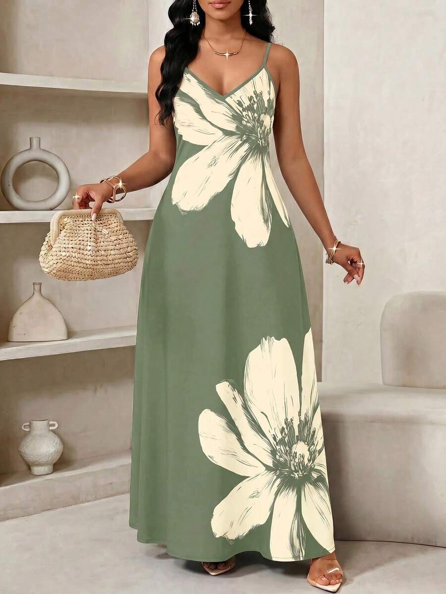 Vestido Longo Floral Decote V Flor de Maré com Aplicação de Rosa 3D — fotografia 92 | Mar & Pérola