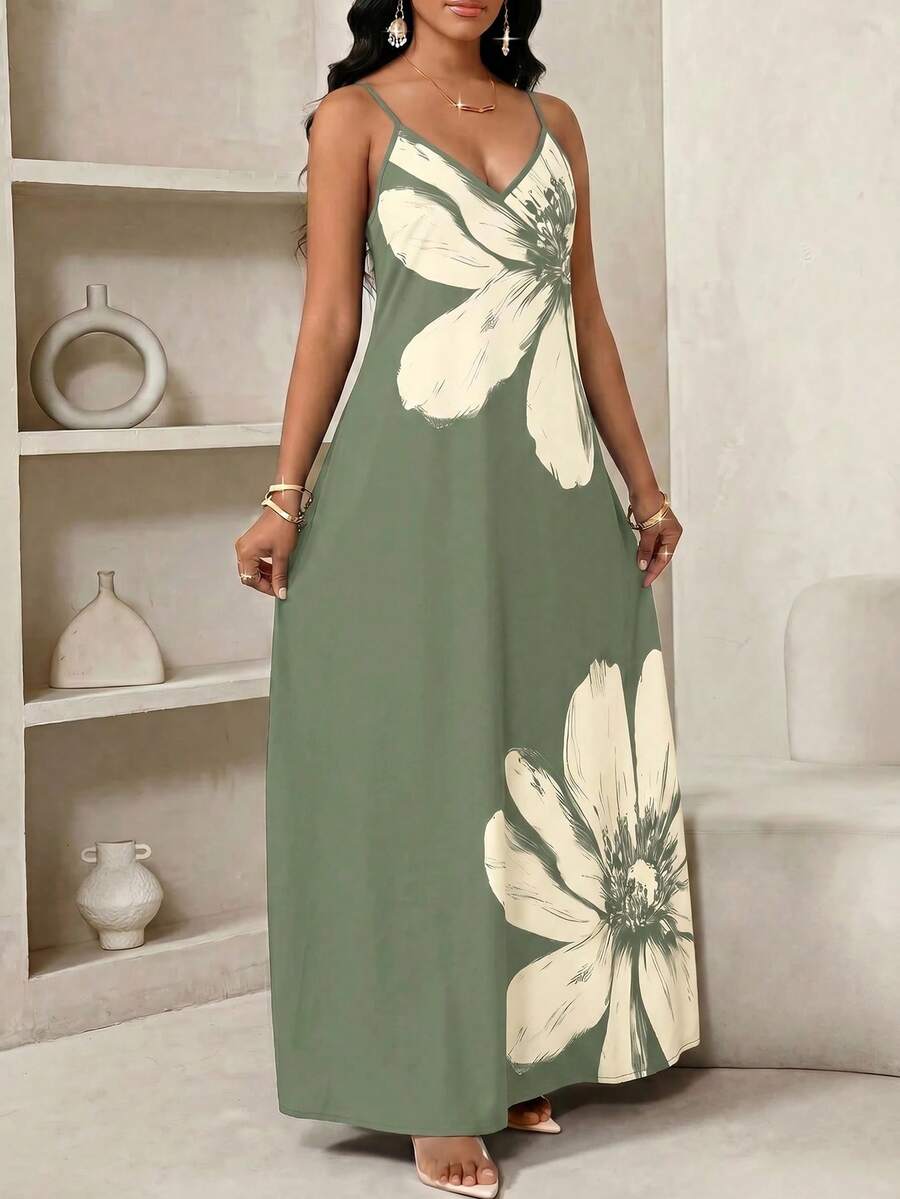 Vestido Longo Floral Decote V Flor de Maré com Aplicação de Rosa 3D — fotografia 94 | Mar & Pérola