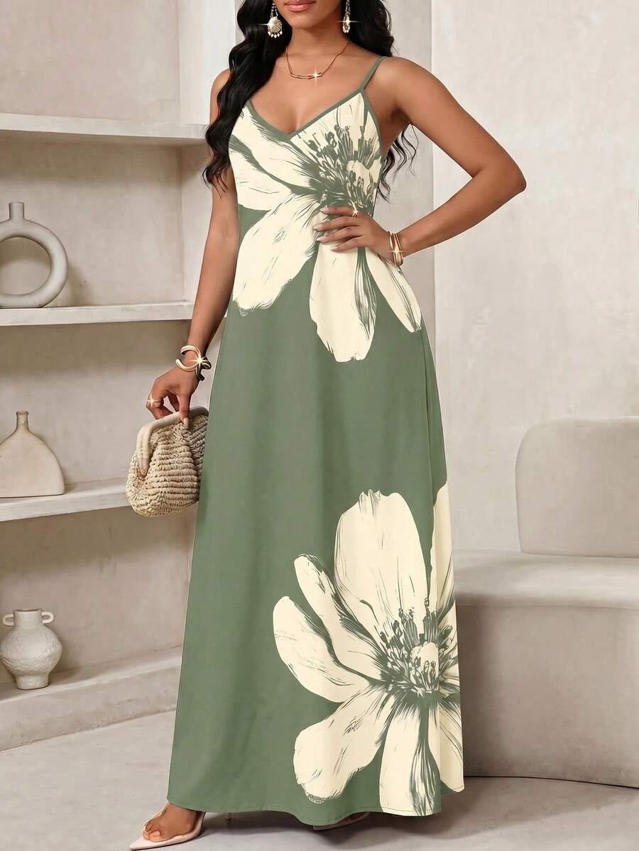 Vestido Longo Floral Decote V Flor de Maré com Aplicação de Rosa 3D — fotografia 96 | Mar & Pérola