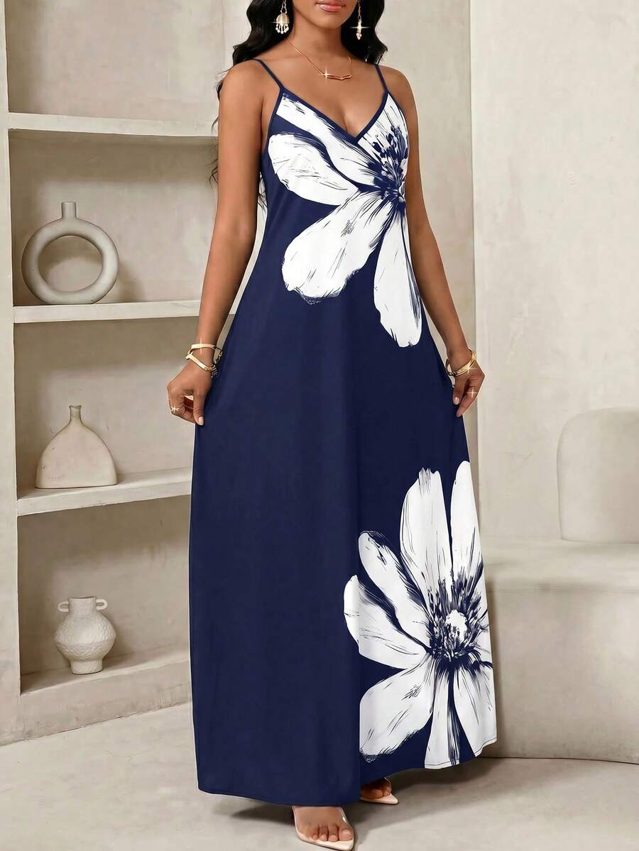 Vestido Longo Floral Decote V Flor de Maré com Aplicação de Rosa 3D — fotografia 104 | Mar & Pérola