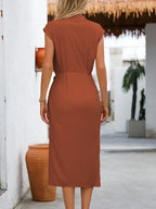 Vestido Longo Maré de Verão com Cintura Torcida e Bainha Franzida — fotografia 15 | Mar & Pérola