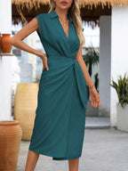 Vestido Longo Maré de Verão com Cintura Torcida e Bainha Franzida — fotografia 42 | Mar & Pérola