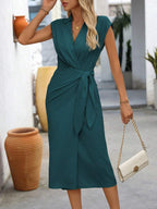 Vestido Longo Maré de Verão com Cintura Torcida e Bainha Franzida — fotografia 43 | Mar & Pérola