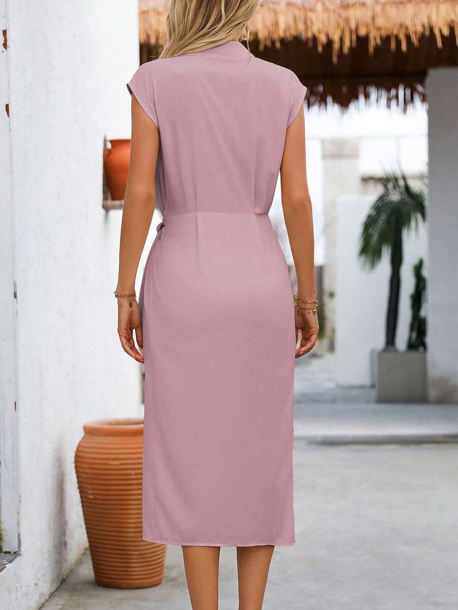 Vestido Longo Maré de Verão com Cintura Torcida e Bainha Franzida — fotografia 45 | Mar & Pérola