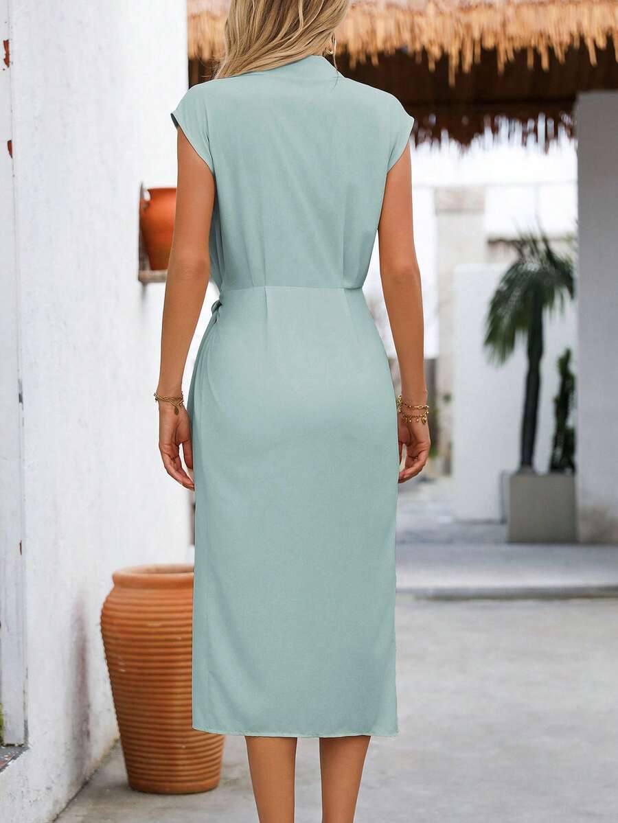 Vestido Longo Maré de Verão com Cintura Torcida e Bainha Franzida — fotografia 51 | Mar & Pérola