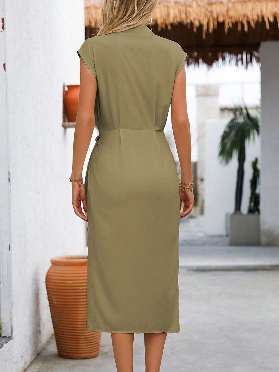 Vestido Longo Maré de Verão com Cintura Torcida e Bainha Franzida — fotografia 63 | Mar & Pérola