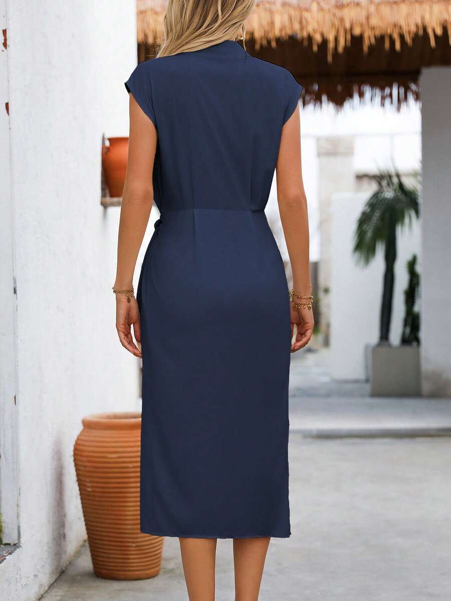 Vestido Longo Maré de Verão com Cintura Torcida e Bainha Franzida — fotografia 75 | Mar & Pérola