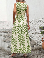 Vestido Longo Poá Enseada com Gola Redonda e Cinto — fotografia 7 | Mar & Pérola