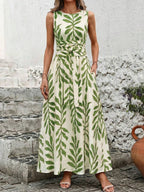 Vestido Longo Poá Enseada com Gola Redonda e Cinto — fotografia 10 | Mar & Pérola