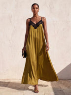 Vestido Longo Solto de Alças Finas Orla Solar com Babado — fotografia 32 | Mar & Pérola
