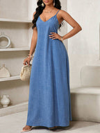 Vestido Maxi Boho de Alças Brisa Boho com Costas Abertas e Bolsos — fotografia 6 | Mar & Pérola