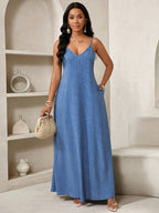 Vestido Maxi Boho de Alças Brisa Boho com Costas Abertas e Bolsos — fotografia 7 | Mar & Pérola