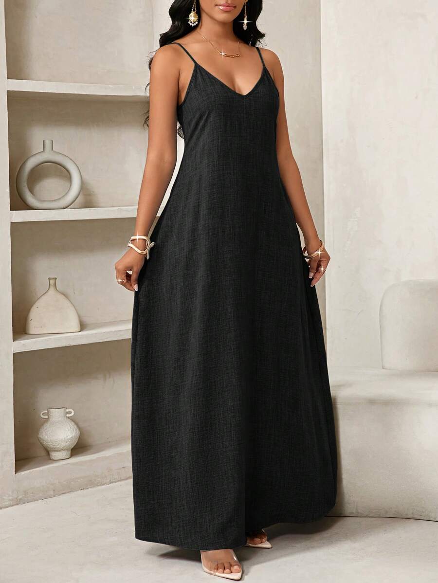 Vestido Maxi Boho de Alças Brisa Boho com Costas Abertas e Bolsos — fotografia 12 | Mar & Pérola