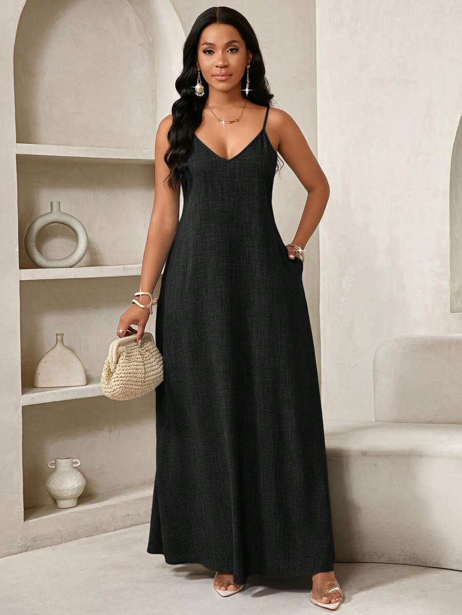 Vestido Maxi Boho de Alças Brisa Boho com Costas Abertas e Bolsos — fotografia 14 | Mar & Pérola