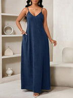 Vestido Maxi Boho de Alças Brisa Boho com Costas Abertas e Bolsos — fotografia 15 | Mar & Pérola