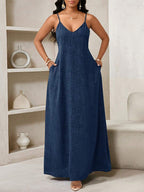 Vestido Maxi Boho de Alças Brisa Boho com Costas Abertas e Bolsos — fotografia 18 | Mar & Pérola
