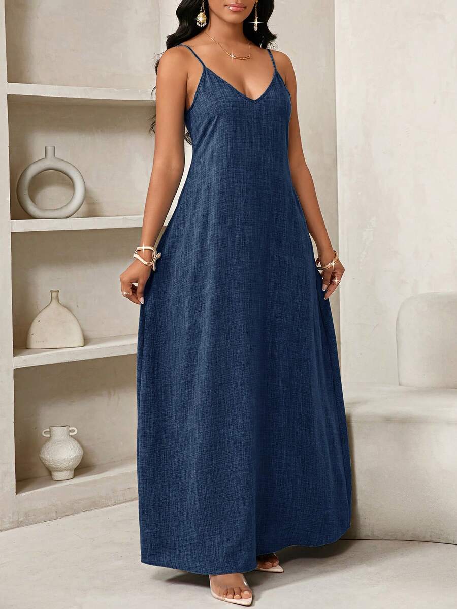 Vestido Maxi Boho de Alças Brisa Boho com Costas Abertas e Bolsos — fotografia 19 | Mar & Pérola