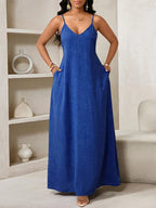 Vestido Maxi Boho de Alças Brisa Boho com Costas Abertas e Bolsos — fotografia 31 | Mar & Pérola
