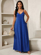 Vestido Maxi Boho de Alças Brisa Boho com Costas Abertas e Bolsos — fotografia 34 | Mar & Pérola