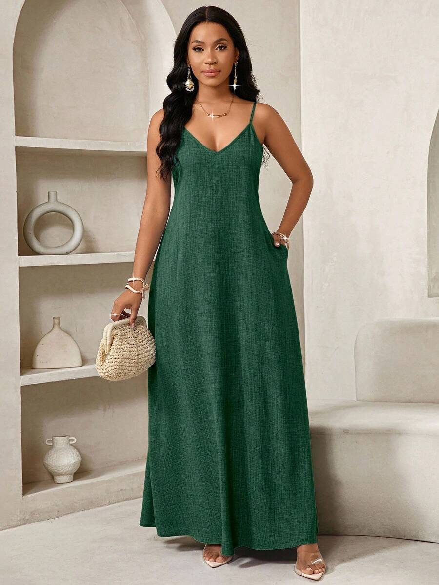 Vestido Maxi Boho de Alças Brisa Boho com Costas Abertas e Bolsos — fotografia 38 | Mar & Pérola