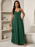 Vestido Maxi Boho de Alças Brisa Boho com Costas Abertas e Bolsos — fotografia 38 | Mar & Pérola