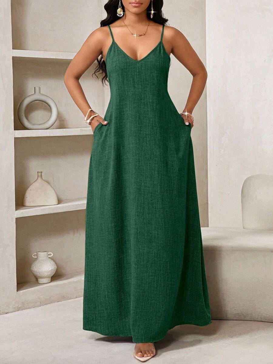 Vestido Maxi Boho de Alças Brisa Boho com Costas Abertas e Bolsos — fotografia 41 | Mar & Pérola