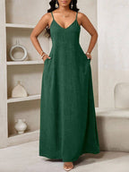Vestido Maxi Boho de Alças Brisa Boho com Costas Abertas e Bolsos — fotografia 41 | Mar & Pérola
