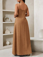 Vestido Maxi Boho de Alças Brisa Boho com Costas Abertas e Bolsos — fotografia 44 | Mar & Pérola