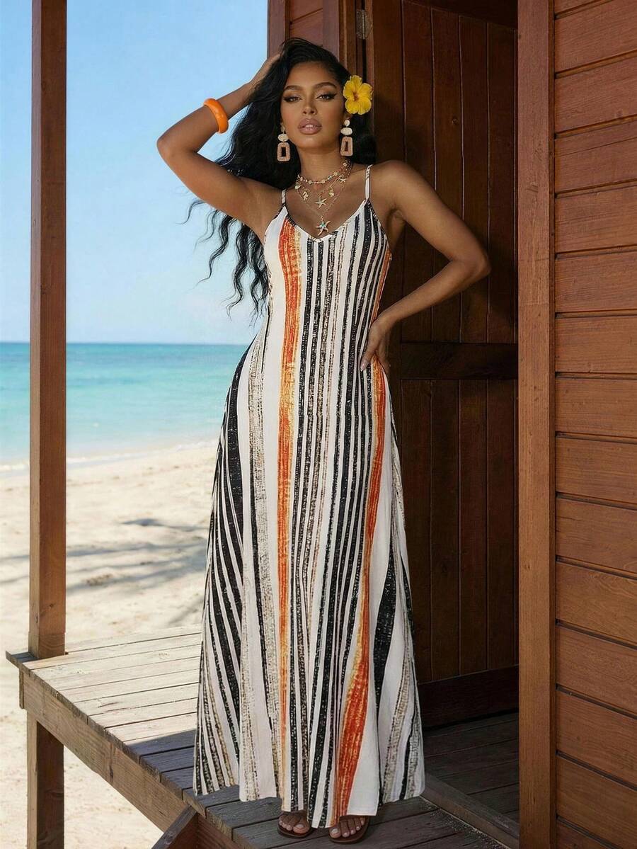 Vestido Maxi Boho de Alças Brisa Boho com Costas Abertas e Bolsos — fotografia 50 | Mar & Pérola