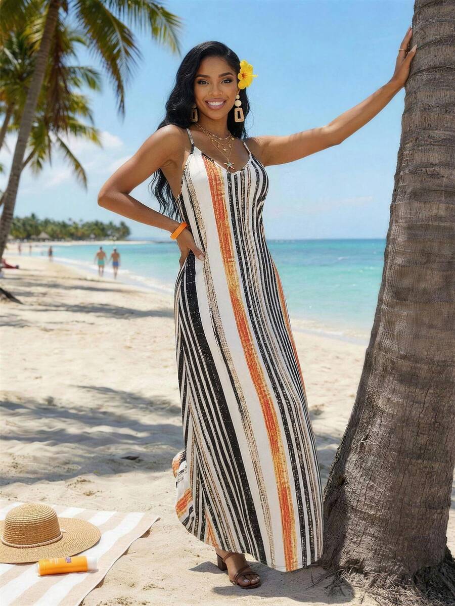 Vestido Maxi Boho de Alças Brisa Boho com Costas Abertas e Bolsos — fotografia 52 | Mar & Pérola