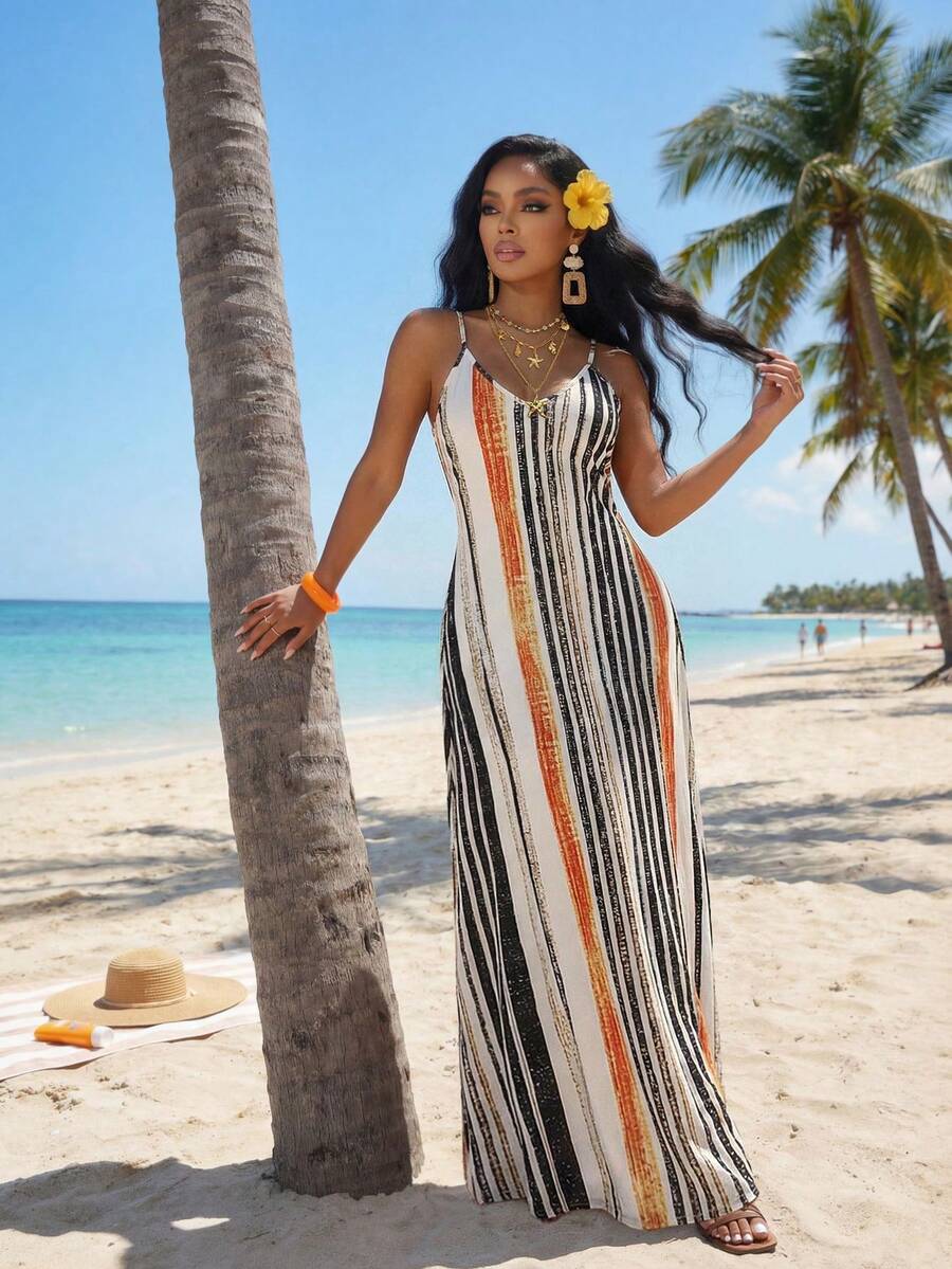 Vestido Maxi Boho de Alças Brisa Boho com Costas Abertas e Bolsos — fotografia 54 | Mar & Pérola