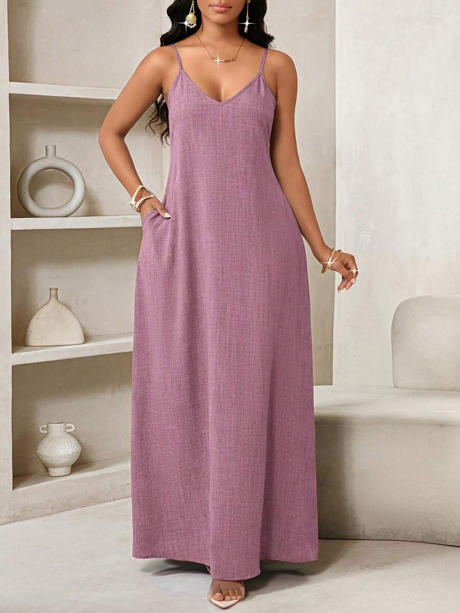 Vestido Maxi Boho de Alças Brisa Boho com Costas Abertas e Bolsos — fotografia 56 | Mar & Pérola