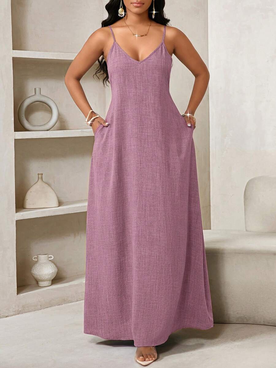 Vestido Maxi Boho de Alças Brisa Boho com Costas Abertas e Bolsos — fotografia 59 | Mar & Pérola