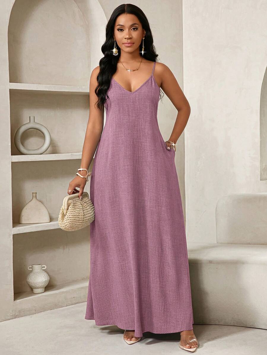 Vestido Maxi Boho de Alças Brisa Boho com Costas Abertas e Bolsos — fotografia 62 | Mar & Pérola