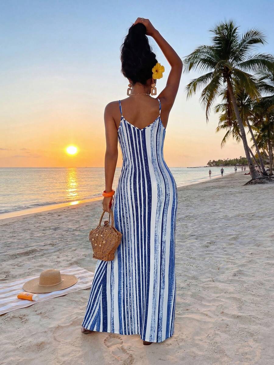Vestido Maxi Boho de Alças Brisa Boho com Costas Abertas e Bolsos — fotografia 64 | Mar & Pérola