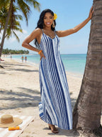 Vestido Maxi Boho de Alças Brisa Boho com Costas Abertas e Bolsos — fotografia 68 | Mar & Pérola