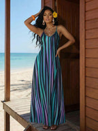 Vestido Maxi Boho de Alças Brisa Boho com Costas Abertas e Bolsos — fotografia 69 | Mar & Pérola