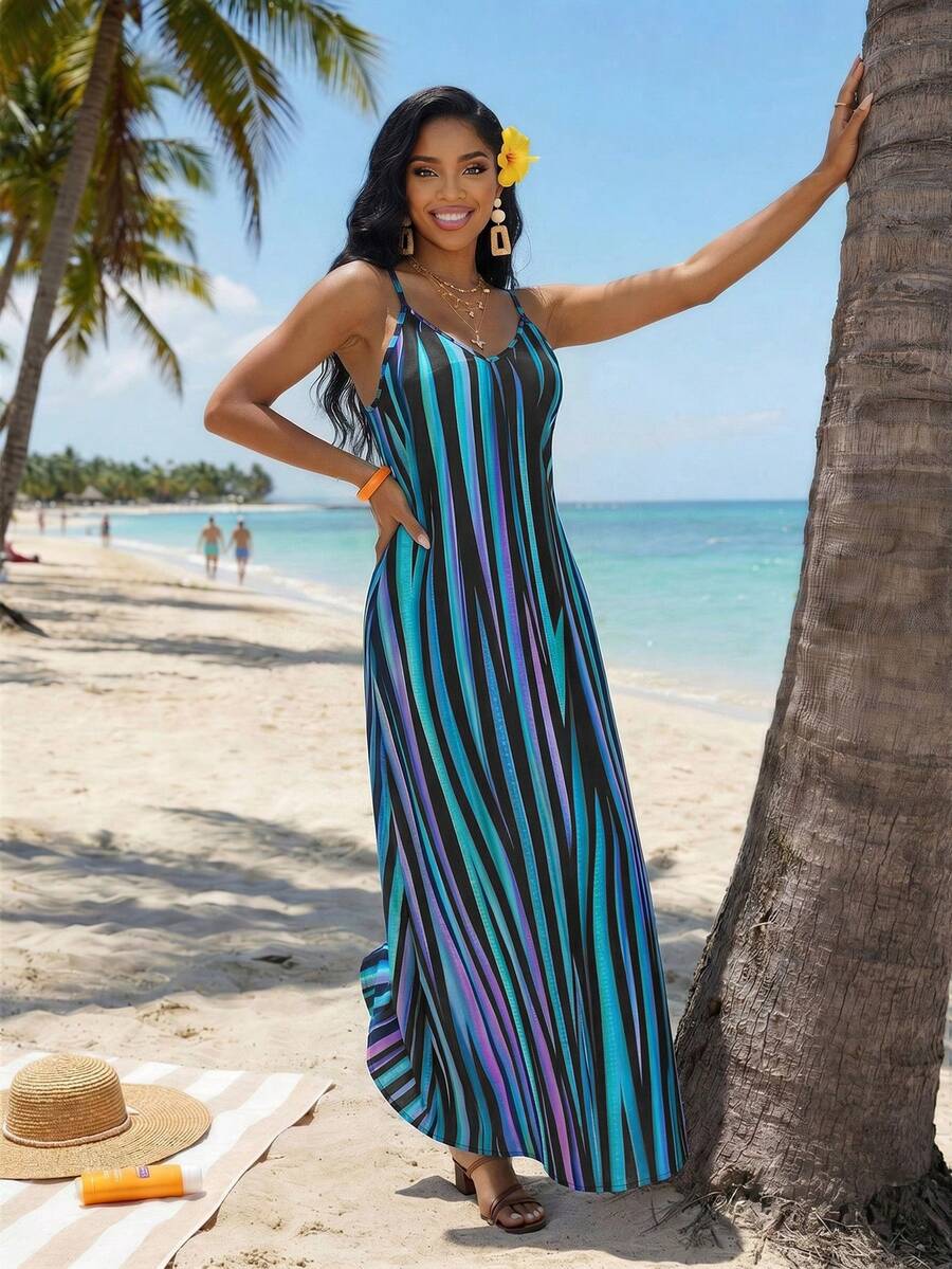 Vestido Maxi Boho de Alças Brisa Boho com Costas Abertas e Bolsos — fotografia 71 | Mar & Pérola