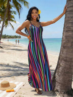 Vestido Maxi Boho de Alças Brisa Boho com Costas Abertas e Bolsos — fotografia 77 | Mar & Pérola