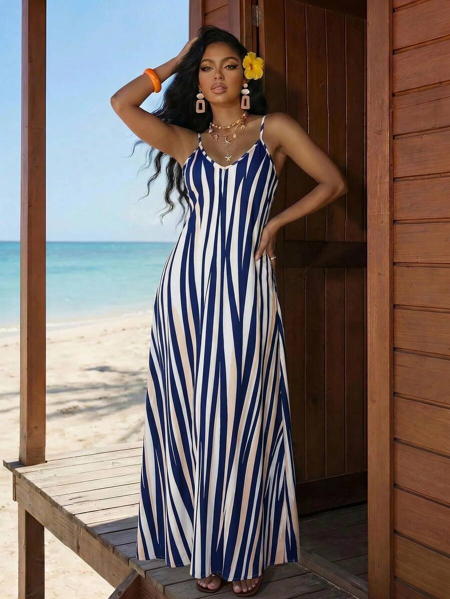 Vestido Maxi Boho de Alças Brisa Boho com Costas Abertas e Bolsos — fotografia 81 | Mar & Pérola