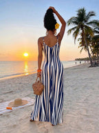 Vestido Maxi Boho de Alças Brisa Boho com Costas Abertas e Bolsos — fotografia 82 | Mar & Pérola