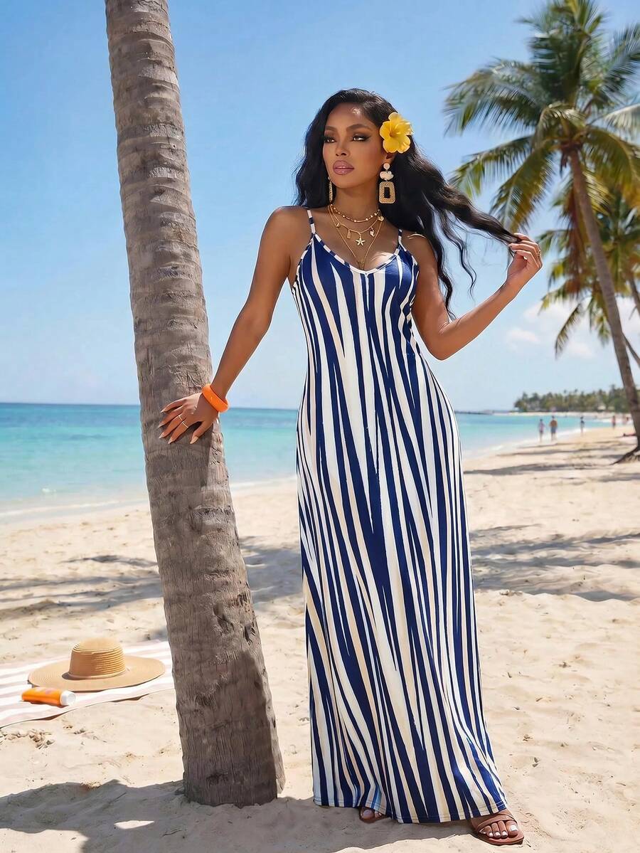 Vestido Maxi Boho de Alças Brisa Boho com Costas Abertas e Bolsos — fotografia 84 | Mar & Pérola