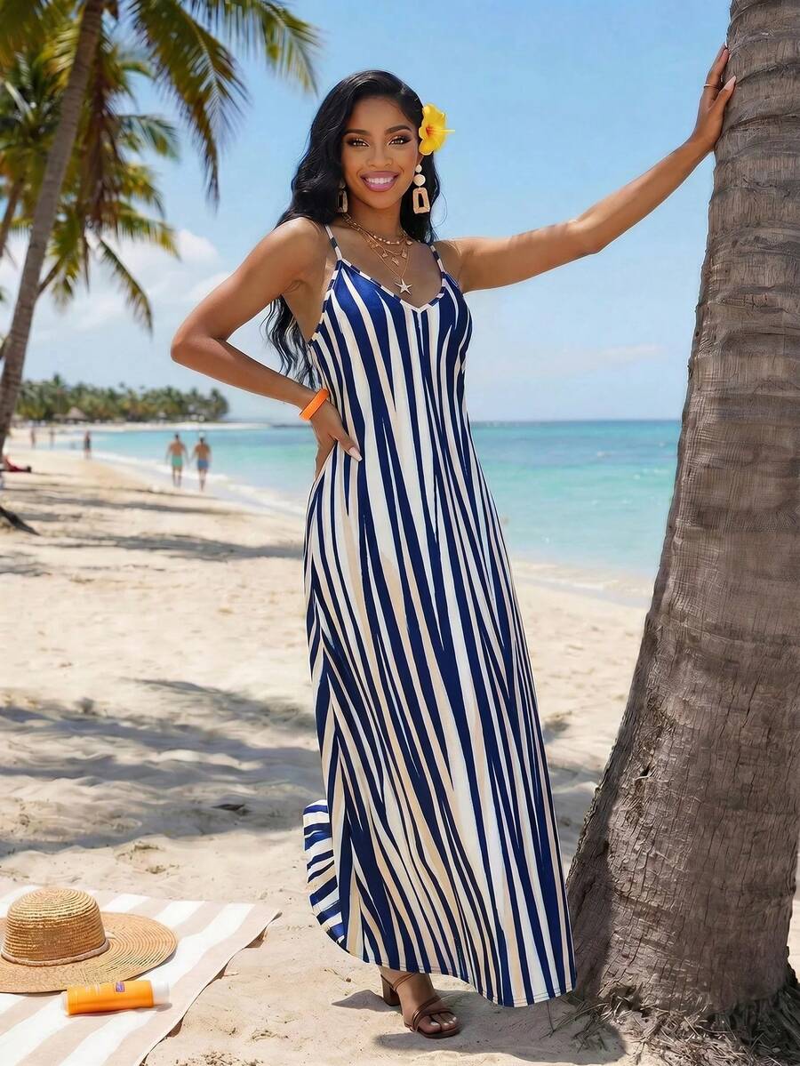 Vestido Maxi Boho de Alças Brisa Boho com Costas Abertas e Bolsos — fotografia 85 | Mar & Pérola