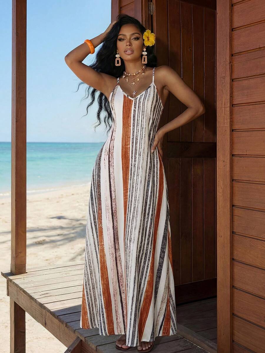 Vestido Maxi Boho de Alças Brisa Boho com Costas Abertas e Bolsos — fotografia 87 | Mar & Pérola